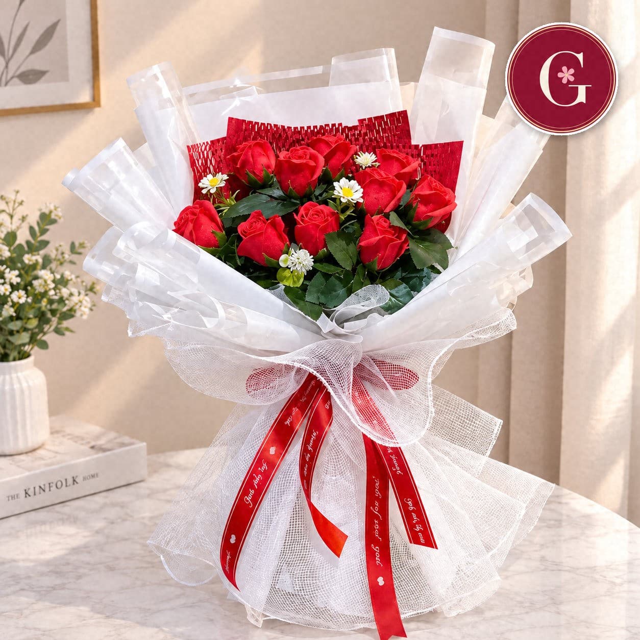 Wax rose bouquet
